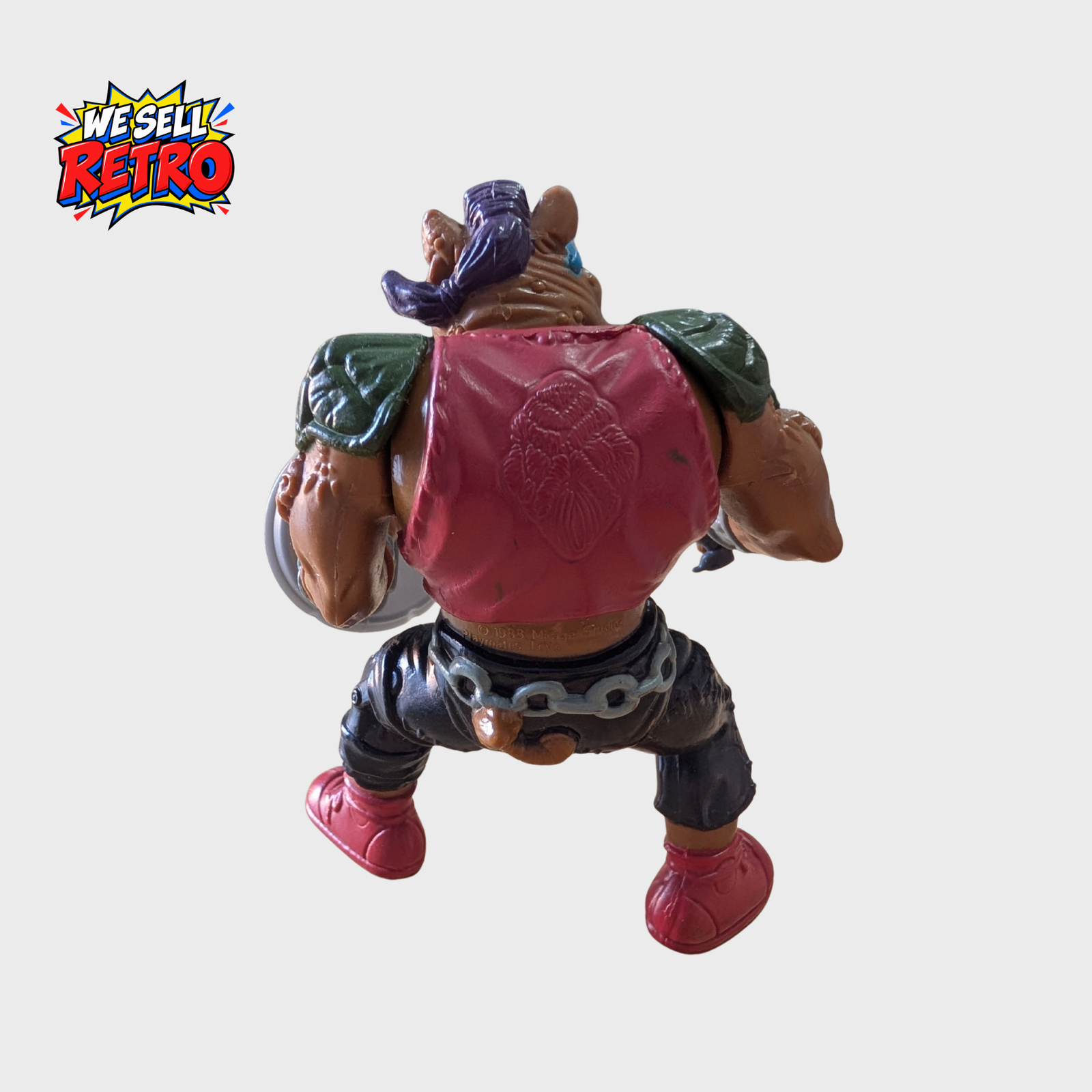 Bebop Vintage TMNT Action Figure – Teenage Mutant Ninja Turtles Vintage Playmates Toys Bebop TMNT action figure rear view
