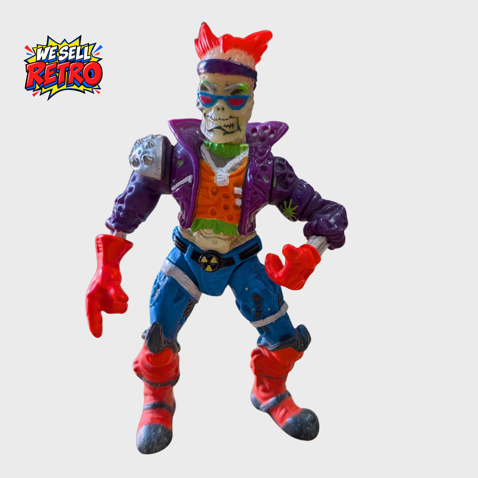 Vintage Toxic Crusaders Bonehead Action Figure – Playmates 1991 Vintage 1991 Playmates Toxic Crusaders Bonehead action figure front view