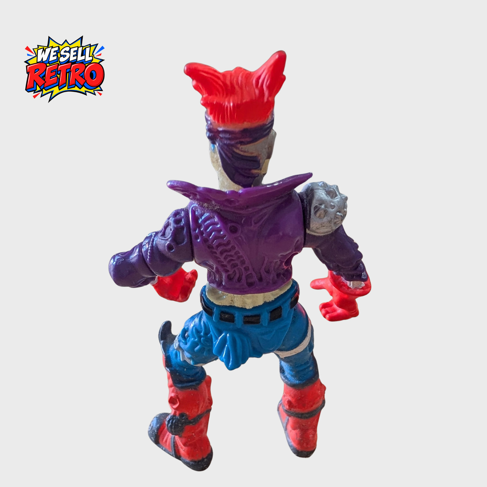 Vintage Toxic Crusaders Bonehead Action Figure – Playmates 1991 Rear view of vintage 1991 Playmates Toxic Crusaders Bonehead action figure