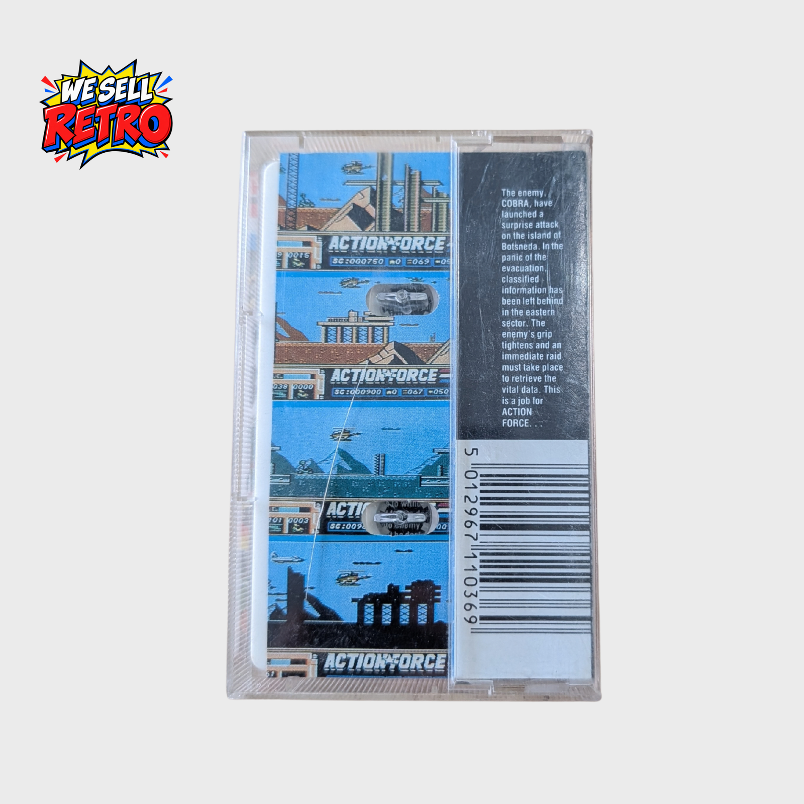Action Force Commodore 64 – Mastertronic Added Dimension Action Force for Commodore 64 Mad Mad Mad cassette game rear cover