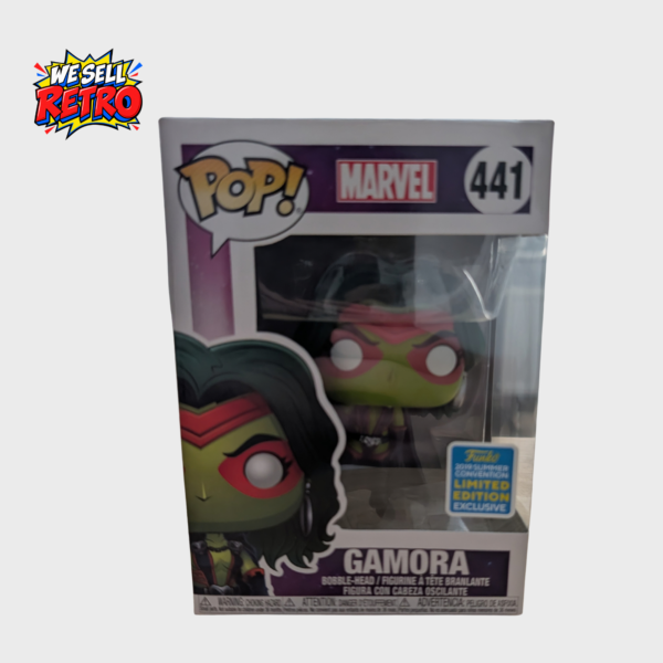 Home Funko Pop! Marvel Gamora #441 – 2019 Summer Convention Exclusive – front of actual item
