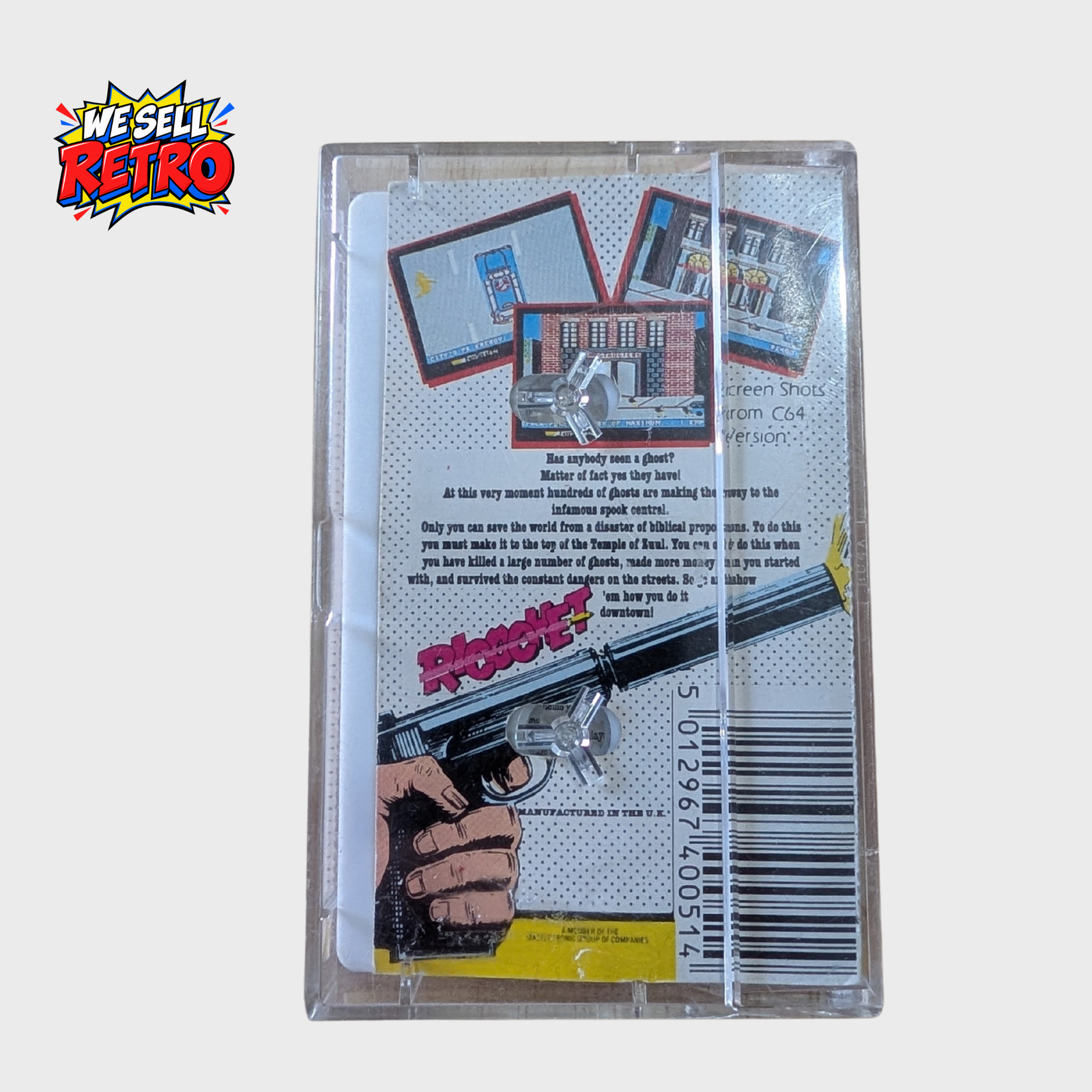 Ghostbusters – ZX Spectrum – Ricochet Ghostbusters – ZX Spectrum – Ricochet, rear of the actual pre-owned cassette game