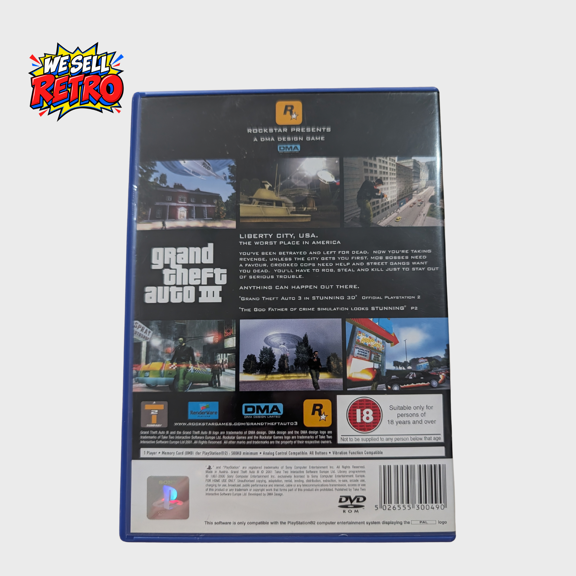 Grand Theft Auto III PS2 – With Manual & Map Grand Theft Auto III – PS2 – With Manual & Foldout Insert – rear cover