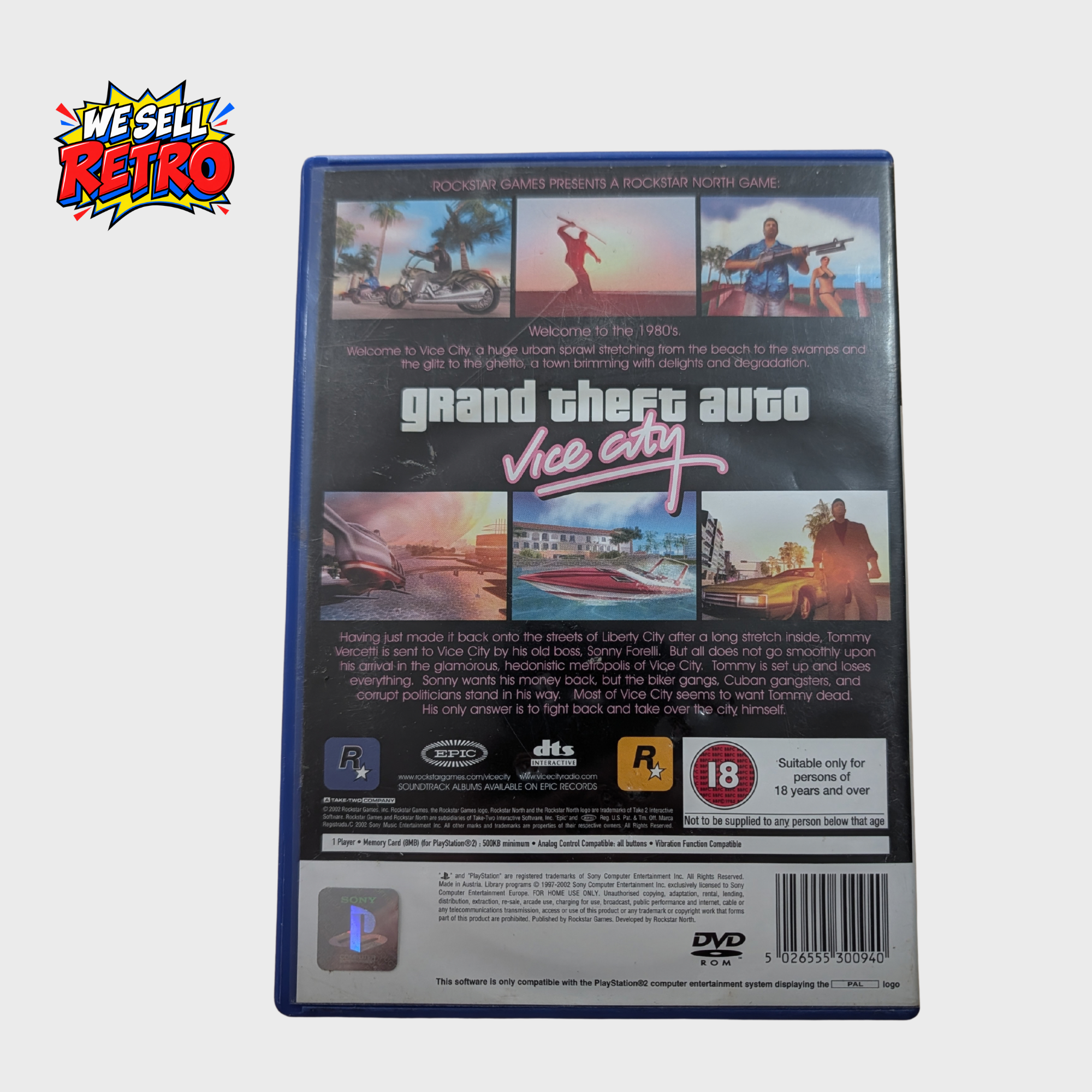 Grand Theft Auto Vice City PS2 – With Manual Grand Theft Auto: Vice City – PS2 – With Manual – rear cover