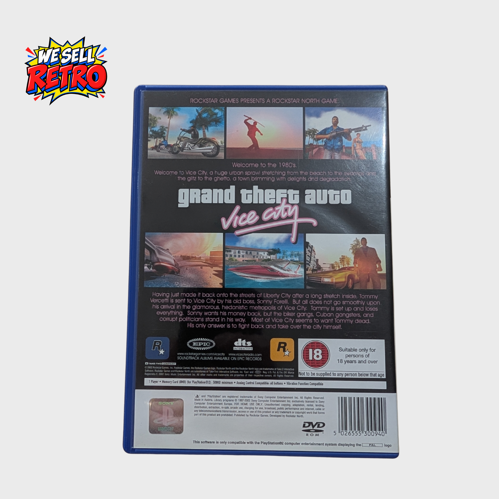 Grand Theft Auto Vice City PS2 – With Manual & Map Grand Theft Auto: Vice City – PS2 – With Manual & Foldout Insert – rear cover