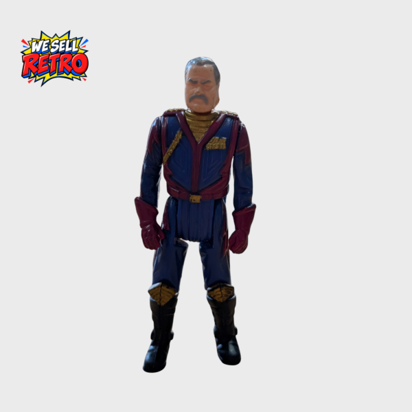Kenner M.A.S.K. Miles Mayhem Buzzard figure front in blue burgundy and gold outfit