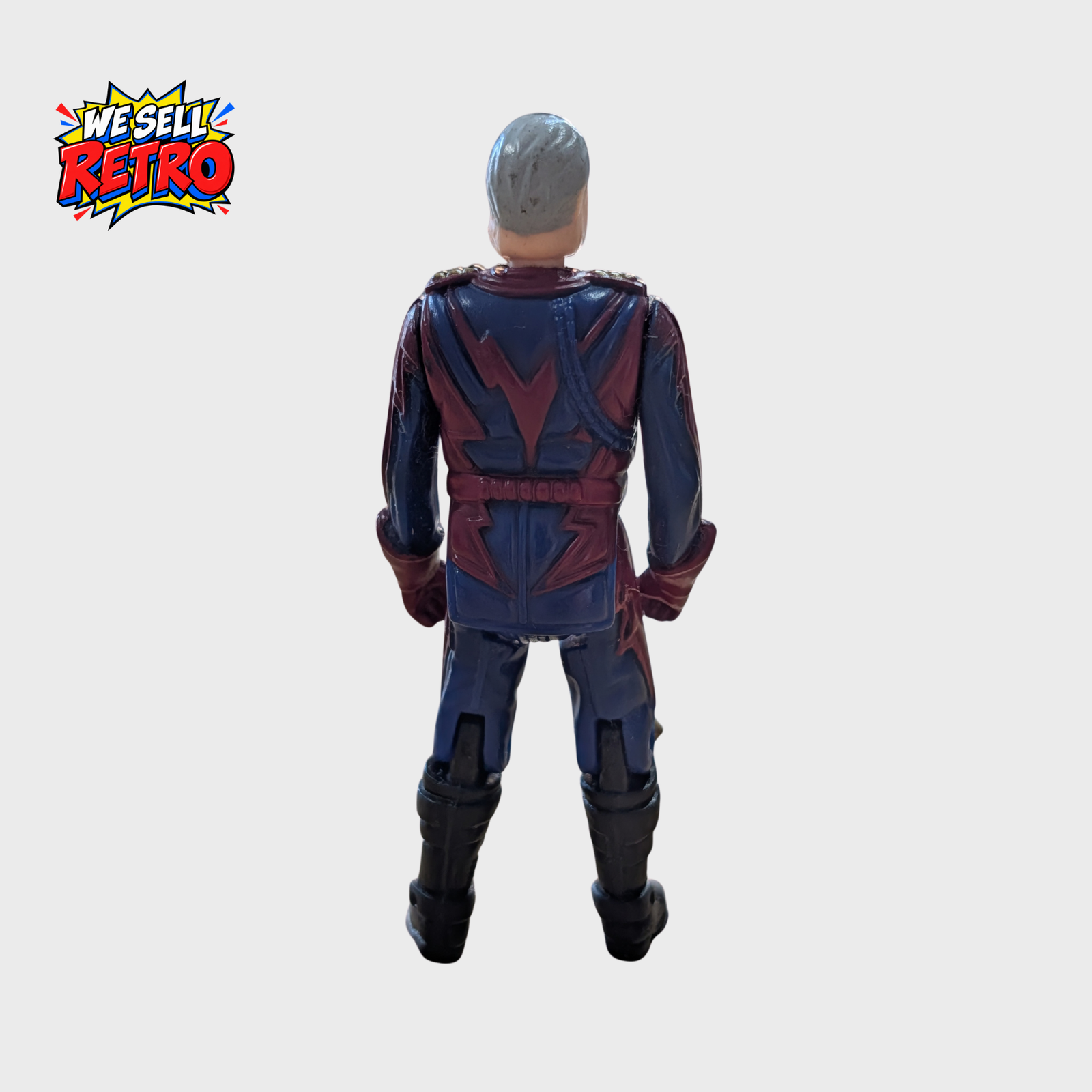 Kenner M.A.S.K. Miles Mayhem Buzzard Action Figure – Figure Only Rear of Kenner M.A.S.K. Miles Mayhem Buzzard racing outfit figure