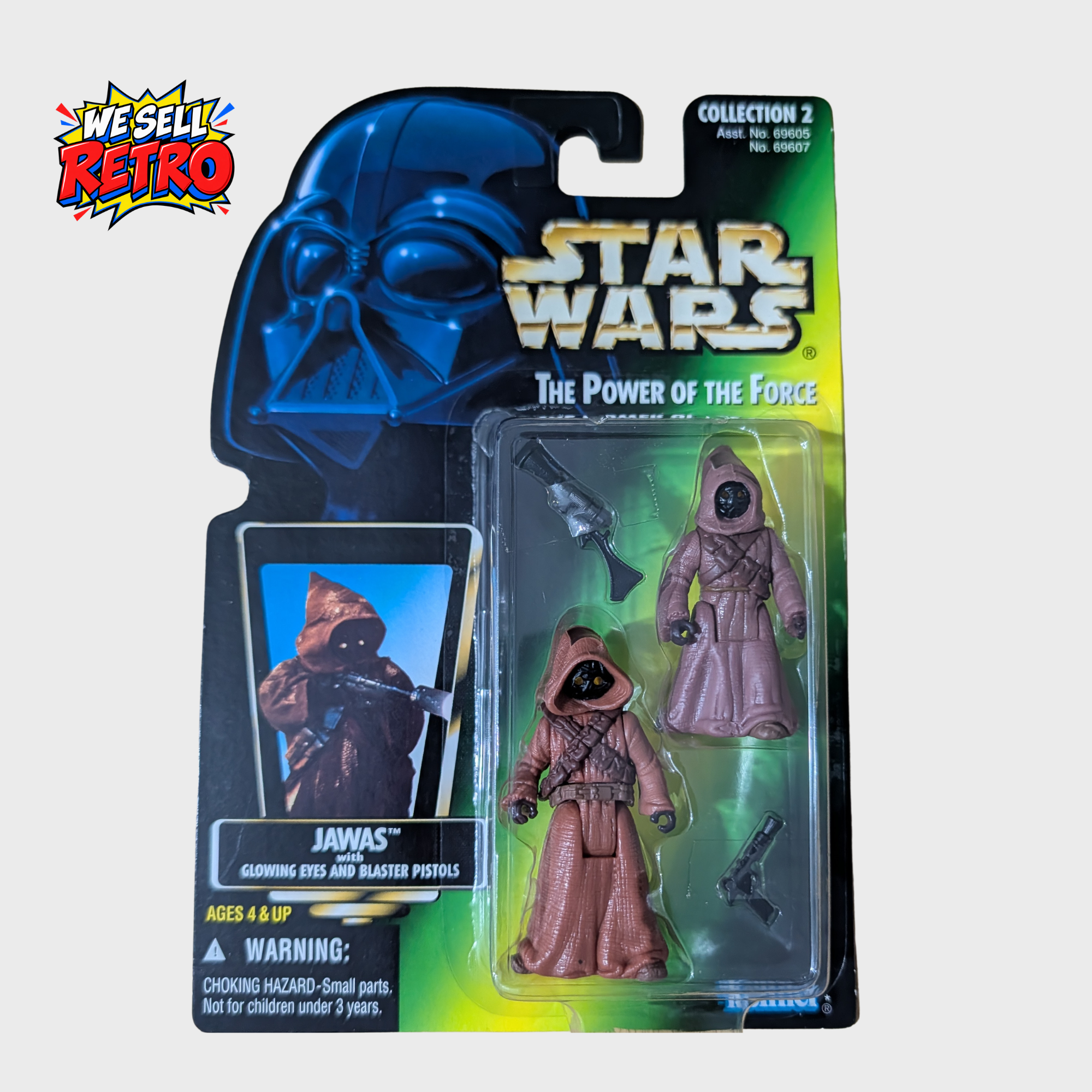 Kenner Star Wars Jawas Two-Pack – Power of the Force – Carded Kenner Star Wars Jawas Two-Pack carded figure – front of actual item
