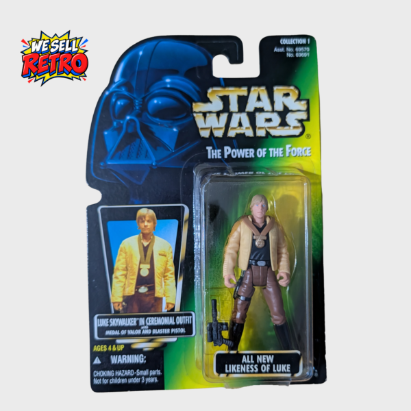 Home Kenner Star Wars Luke Skywalker in Ceremonial Outfit carded figure – front of actual item