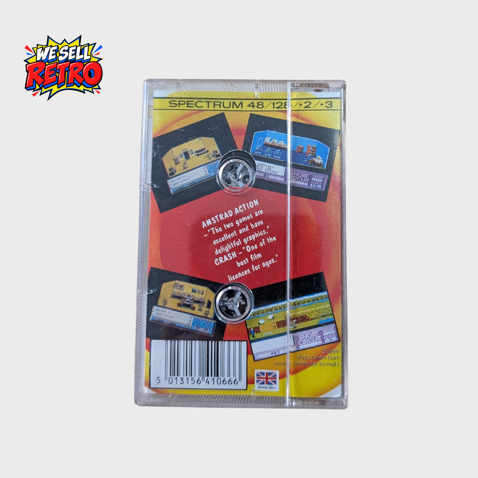 Short Circuit – ZX Spectrum – The Hit Squad Short Circuit for ZX Spectrum The Hit Squad cassette game rear cover