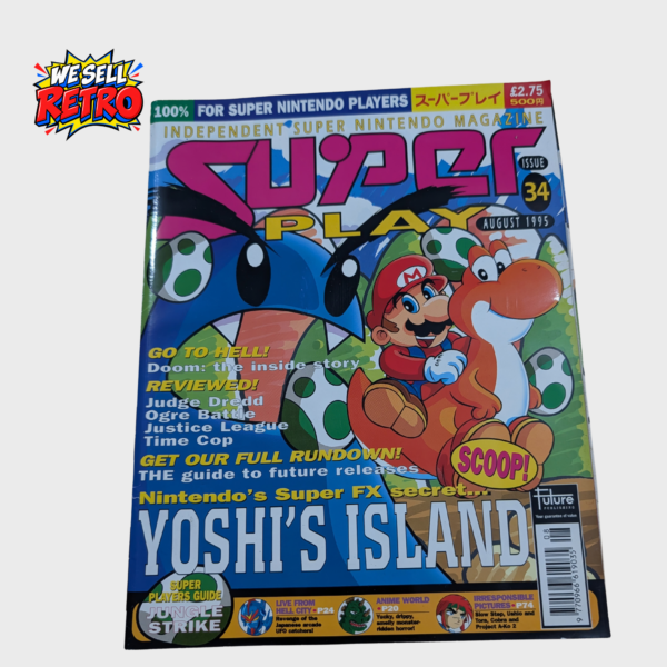 Super Play magazine issue 34, August 1995, Yoshi's Island front cover of the actual copy for sale