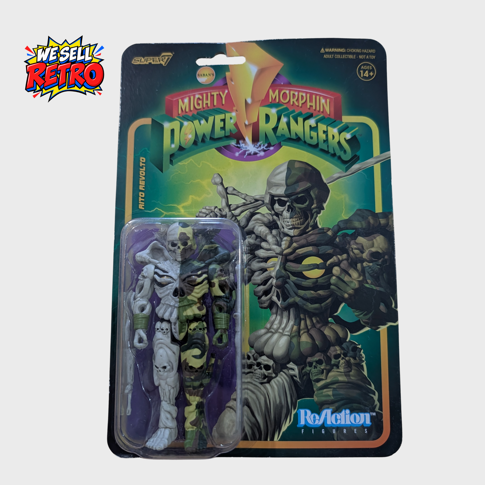 Super7 Power Rangers Rito Revolto ReAction Figure – Unopened Carded Super7 Power Rangers Rito Revolto ReAction Figure – Unopened Carded – front of actual item