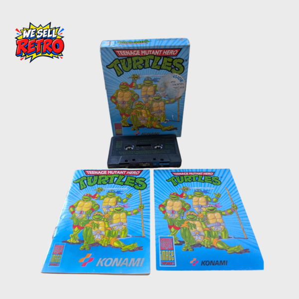 Teenage Mutant Hero Turtles – ZX Spectrum – Boxed Cassette – box, cassette and printed contents