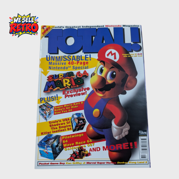 Total! Nintendo magazine issue 56, August 1996, Super Mario 64 Preview front cover of the actual copy for sale